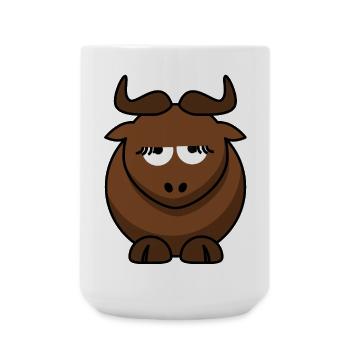 Schlafende Bulle Cartoon - Große Tasse 440 ml - Weiß - Vorne