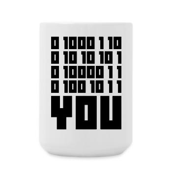 Binärcode F**k YOU – Geek Code & Nerd Humor - Große Tasse 440 ml - Weiß - Vorne