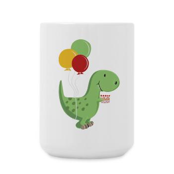 Joyeux anniversaire garçon d'anniversaire T Rex Dinosaur - Grande tasse 440 ml - blanc - Devant
