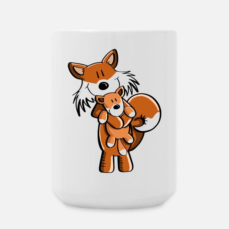 Fuchs avec bébé renard - cadeau comique - enfants - Grande tasse 440 ml - blanc