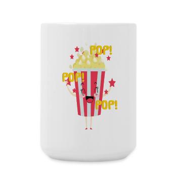 Popcorn Grignots Kino Canapé Fast Food Chips - Grande tasse 440 ml - blanc - Devant