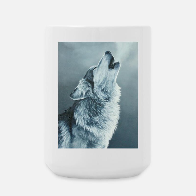 Loup gris - Grande tasse 440 ml - blanc