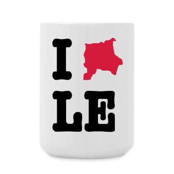 I Love Leipzig (I heart LE) - City Outlines - Large Mug 440 ml - white - Front