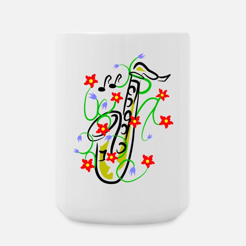 Saxophon Design - Große Tasse 440 ml - Weiß