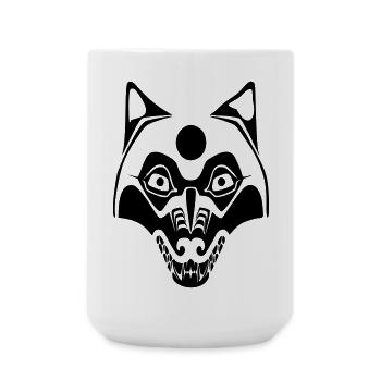 wolf - maske mond - Große Tasse 440 ml - Weiß - Vorne