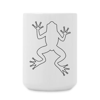Frog toad tree frog silhouette - Large Mug 440 ml - white - Front