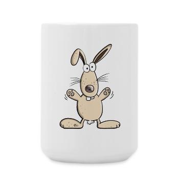 Happy Hase I Ostern Osterhase I Geschenk - Große Tasse 440 ml - Weiß - Vorne