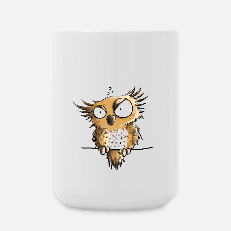 Nö Eule In Montag Morgen Stimmung - Große Tasse 440 ml - Weiß