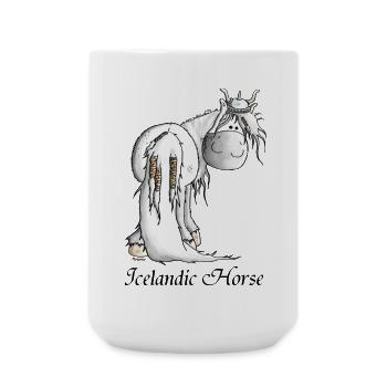 Wilder Wikinger Isländer - Pferd - Große Tasse 440 ml - Weiß - Vorne