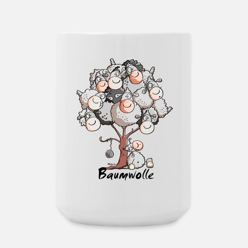 Wolliger Schafbaum - Große Tasse 440 ml - Weiß