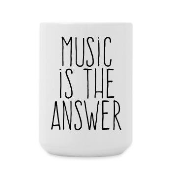 Music Is The Answer | Minimalist Hand-Drawn  - Large Mug 440 ml - white - Front