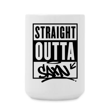 straight outta saxn sachsen - Große Tasse 440 ml - Weiß - Vorne