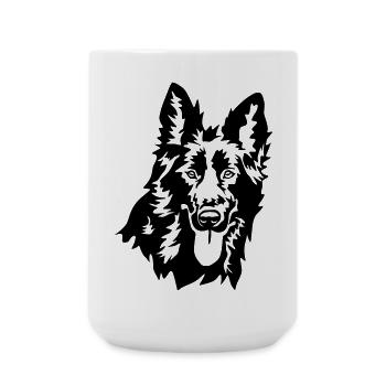 Tête de berger allemand - Grande tasse 440 ml - blanc - Devant
