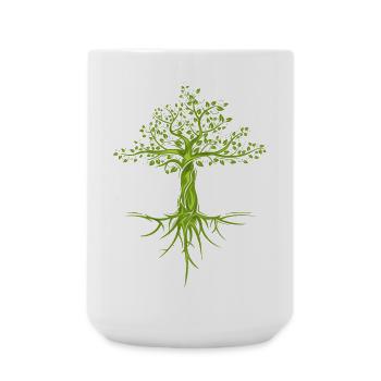 arbres arbre nature nature symbole forêt forêt logo - Grande tasse 440 ml - blanc - Devant
