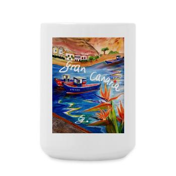 EG Urlaub I Cran Canaria I aquarelle - Grande tasse 440 ml - blanc - Devant