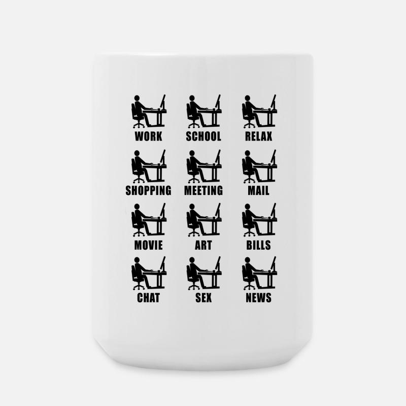 Computer home office fun gift - Large Mug 440 ml - white