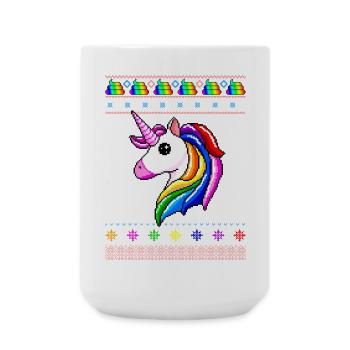 Einhorn-Weihnachten - Große Tasse 440 ml - Weiß - Vorne