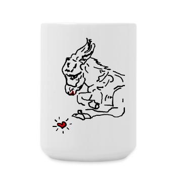 Esel Kopf Eselbaby Eselkind kleiner Esel Herz - Große Tasse 440 ml - Weiß - Vorne