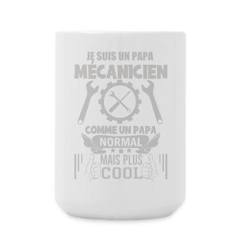 Papa mécanicien - Grande tasse 440 ml - blanc - Devant