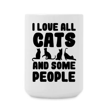 J’aime tous les chats et certaines personnes* - Grande tasse 440 ml - blanc - Devant