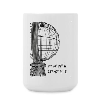 Die Weltkugel am Nordkap - Große Tasse 440 ml - Weiß - Vorne
