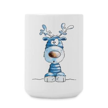 Blue Christmas Reindeer by MODARTIS - Large Mug 440 ml - white - Front