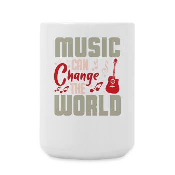 Musik verändert die Welt Design - Große Tasse 440 ml - Weiß - Vorne