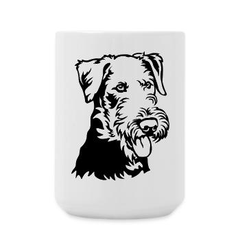 Airedale Terrier Tête - Grande tasse 440 ml - blanc - Devant