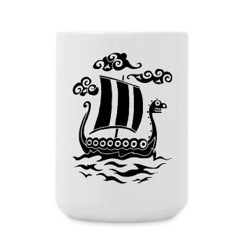 Drakkar rigolo noir - Grande tasse 440 ml - blanc - Devant