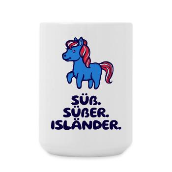 Islandponys Statement Isländer Islandpferde Pony - Große Tasse 440 ml - Weiß - Vorne