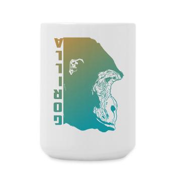 Gorilla Face - Large Mug 440 ml - white - Front