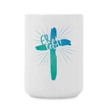 Er lebt - Große Tasse 440 ml - Weiß - Vorne