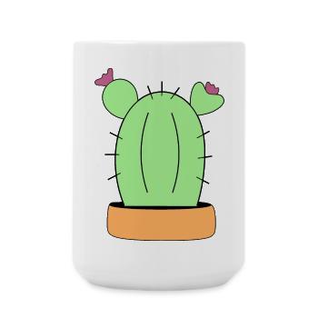 Cactus, cacti, succulents, plant - Large Mug 440 ml - white - Front