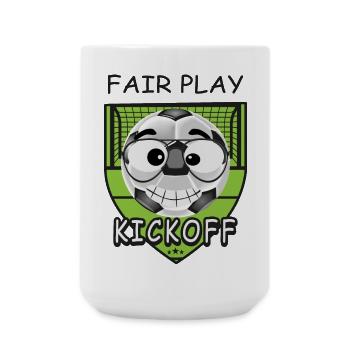 Funny football face - Large Mug 440 ml - white - Front