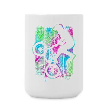 Vélo Bmx tropical avec palmiers - Retro Bmx Bike - Grande tasse 440 ml - blanc - Devant