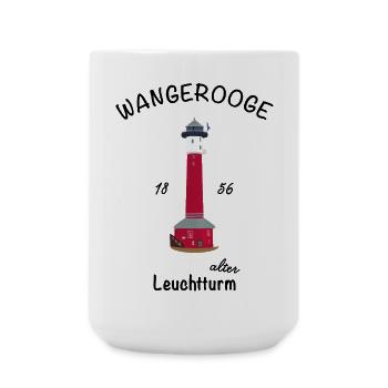 Wangerooge, kultiger alter Leuchtturm, Nordsee - Große Tasse 440 ml - Weiß - Vorne