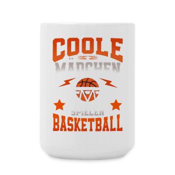 Basketball Basketballerin Frauen Basketball - Große Tasse 440 ml - Weiß - Vorne