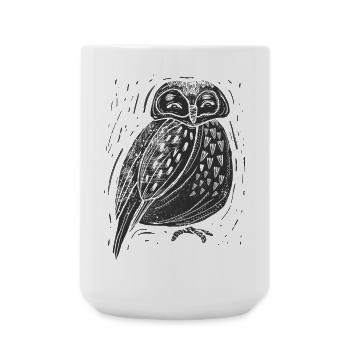Night Owl Drawing - Large Mug 440 ml - white - Front