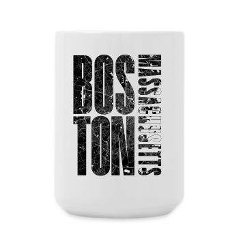 Boston Massachusetts Stadtkarte Typografie Design  - Große Tasse 440 ml - Weiß - Vorne