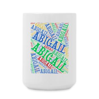 t-shirt Abigail word cloud t-shirt gift idea t-shirt - Large Mug 440 ml - white - Front
