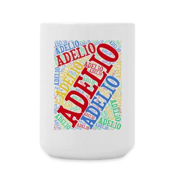t-shirt Adelio t-shirt word cloud idée cadeau - Grande tasse 440 ml - blanc - Devant