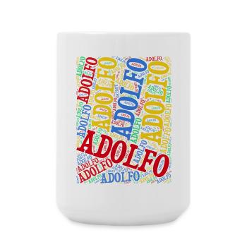 t-shirt Adolfo word cloud t-shirt gift idea - Large Mug 440 ml - white - Front