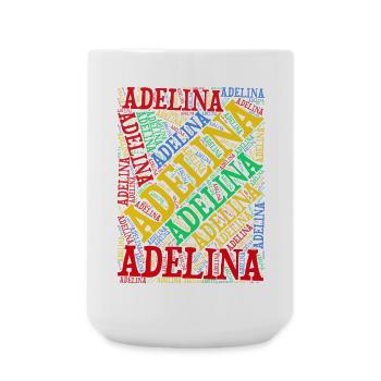 t-shirt Adelina word cloud t-shirt idée cadeau t-shirt - Grande tasse 440 ml - blanc - Devant