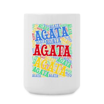 t-shirt Agata word cloud t-shirt gift idea - Large Mug 440 ml - white - Front