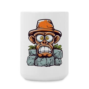 Abenteuerlicher Affen-Charme - Große Tasse 440 ml - Weiß - Vorne