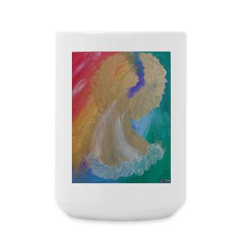 Regenbogenengel - Engel des Einklangs - Engelbild - Große Tasse 440 ml - Weiß - Vorne