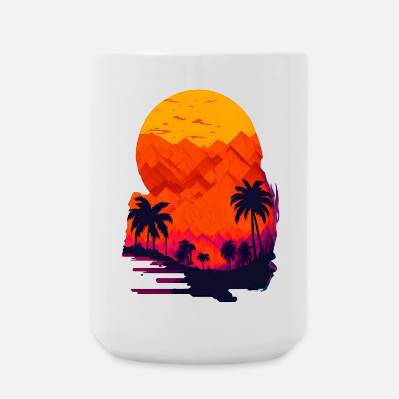 Coucher de soleil dans le désert - Grande tasse 440 ml - blanc