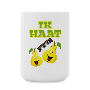 I hate camping. Image of comb and pears * - Large Mug 440 ml - white - Front