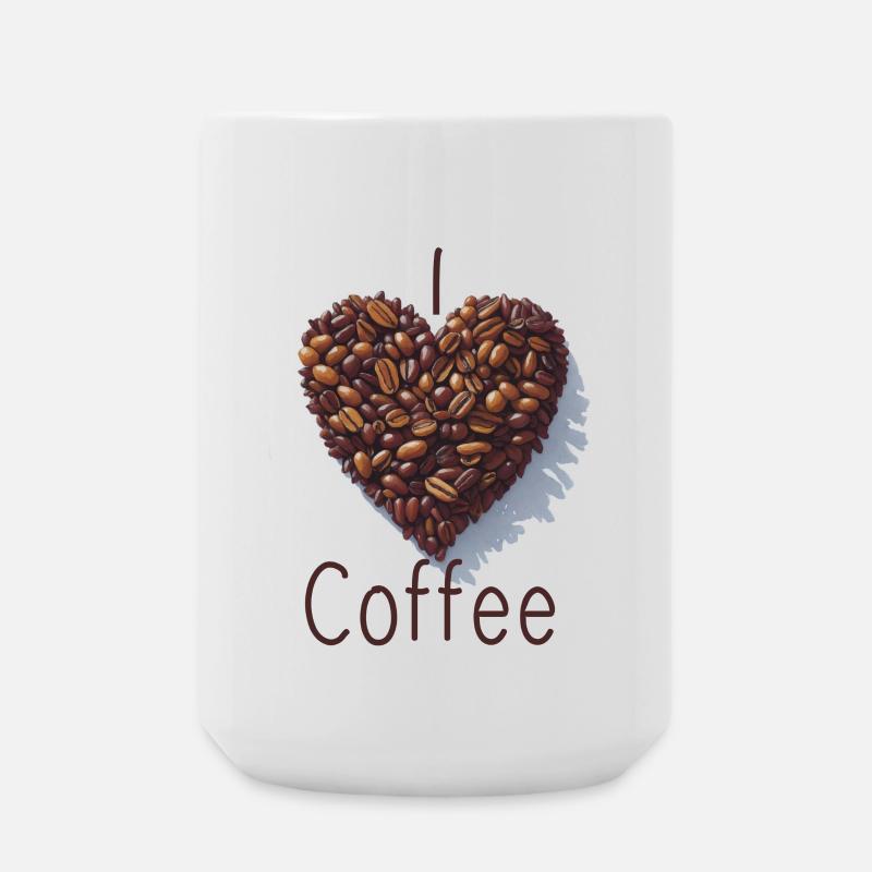 ich liebe Kaffee - Große Tasse 440 ml - Weiß