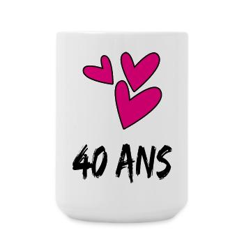 40. 40 ANS. 40e ANNIVERSAIRE. ANNIVERSAIRE 40 ANS. - Grande tasse 440 ml - blanc - Devant